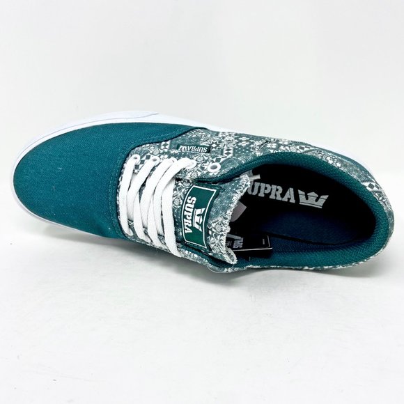 Supra Cobalt Evergreen Print Green White Mens Skateboard Sneakers 05663 304 - Picture 4 of 5